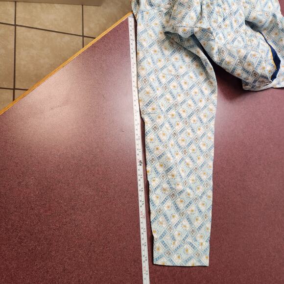 Vintage Retro JC Pennys Pajama Set Notch Collar Mens Medium No Iron Blue 70s - Picture 12 of 16